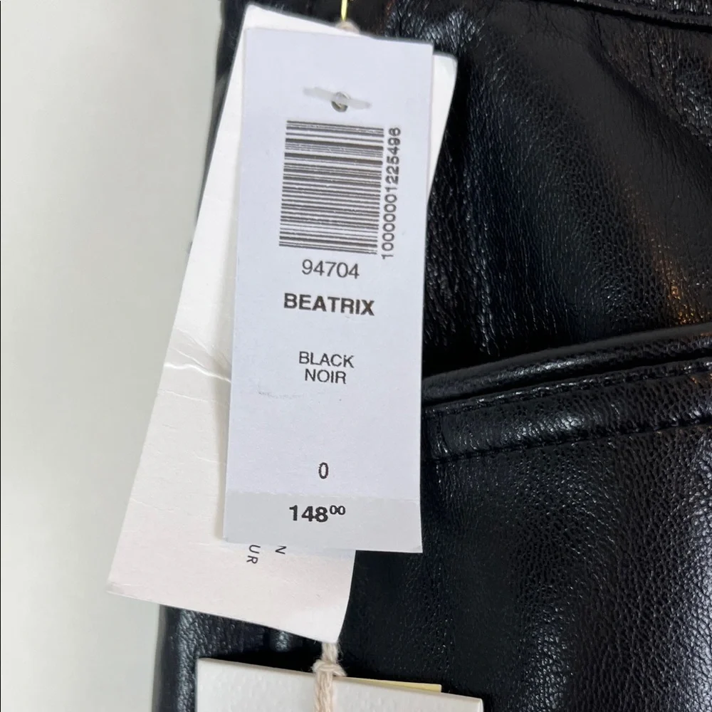 NWT Wilfred Beatrix Faux Leather Pant High Rise Flare Black 0 - Picture 4 of 13